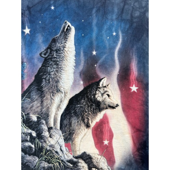 American Wolfpack Mens Shirt Sz Small Blue Tie Dye USA Flag Patriotic Outdoor - Picture 3 of 6